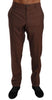 Brown Wool Silk Formal Trousers Pants