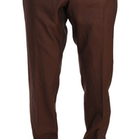 Brown Wool Silk Formal Trousers Pants