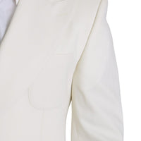 White Virgin Wool Double Breasted Coat Blazer