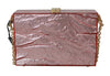 Metallic Pink Plexi Gold Chain Shoulder Borse Bag BOX