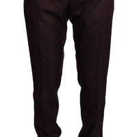 Bordeaux Wool Pattern Stripe Trousers Pants