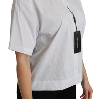 White Collared Short Sleeve Polo Shirt Top