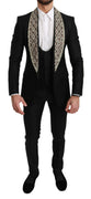 Black Crystal Wool 3 Piece SICILIA Suit