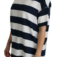 Blue White Stripes Blouse Top T-shirt