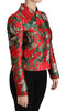 Red Floral Brocade Crystal Coat Jacket