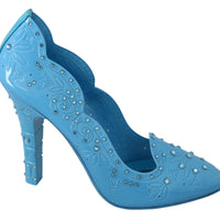 Blue Crystal Floral CINDERELLA Heels Shoes