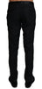 Black Wool Silk Dress Formal Trousers Pants