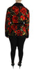 Black Floral Robe Blazer Coat Cotton Jacket