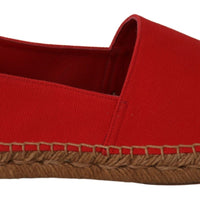 Red Flats Espadrilles Loafers Linen Shoes