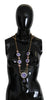 Gold Tone Floral Crystals Purple Embellished Necklace