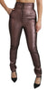 Purple Metallic High Waist Skinny Cotton Pants