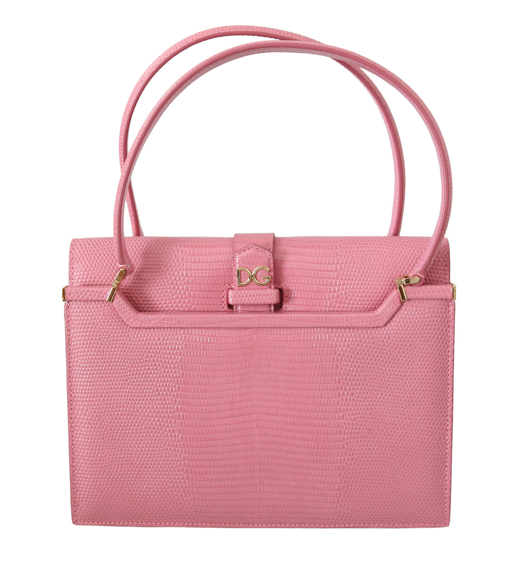 Pink Iguana Leather Tote Women Borse Purse Ingrid Bag