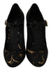 Black Mary Janes Jacquard Leather Shoes