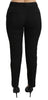 Black Mid Waist Skinny Formal Wool Stretch Pants