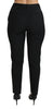 Black Mid Waist Skinny Formal Wool Stretch Pants