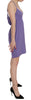 Purple Spaghetti Strap Plunging Shift Mini Dress