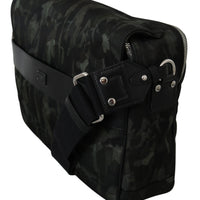 Black Green Camouflage Laptop Shoulder Strap Messenger Bag