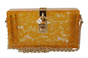 Yellow Plexiglass Taormina Lace Clutch Borse Bag BOX