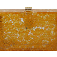 Yellow Plexiglass Taormina Lace Clutch Borse Bag BOX