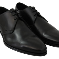 Black Leather Laceups Dress Formal Shoes