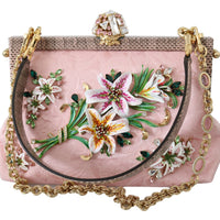 Pink Floral Crystal Shoulder Borse VANDA Bag