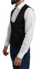 Black 100% Silk Formal Waist Coat Vest