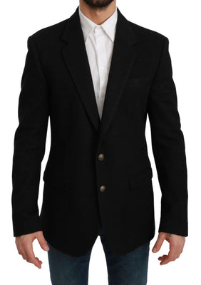 Black Check Jacket Coat Mens Wool Blazer