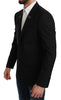 Black Crown Slim Fit Jacket Wool Blazer