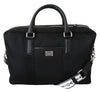 Black Leather Briefcase Messenger Shoulder Laptop bag