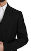 Black Slim Fit Jacket Coat Wool Blazer