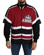 Red Black AMORE Sport Full Zipper Sweater