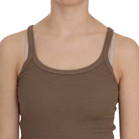 Brown Sleeveless Spaghetti Strap Top