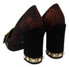 Black Floral Brocade DG Logo Pearl Pumps Shoes