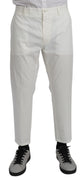 White Casual Trouser Cotton Stretch Pants