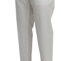 White Casual Trouser Cotton Stretch Pants