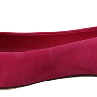 Pink Bellucci Suede Crystals Flats Shoes