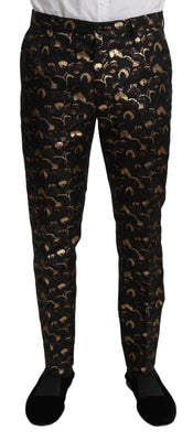 Gold Black Metallic Dress Trouser Pants