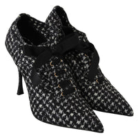 Black White Houndstooth Heels Pumps Shoes