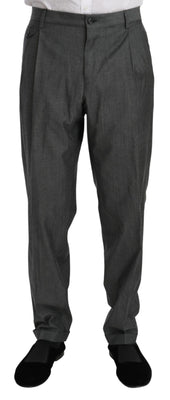 Gray Formal Dress Trouser Virgin Wool Pants