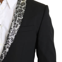 Black Sequined Single Breasted MARTINI Blazer