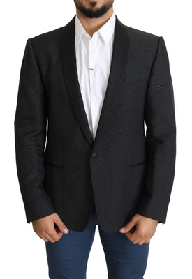 Black  MARTINI Dotted Slim Fit Blazer