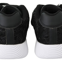 Black Polyester Runner Joice Sneakers Shoes