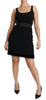 Black A-line High Waist Mini Viscose  Skirt