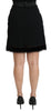 Black A-line High Waist Mini Viscose  Skirt