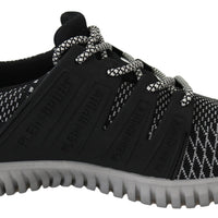 Black Polyester Runner Mason Sneakers Shoes