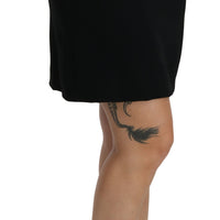 Black Mermaid High Waist Midi Silk Skirt