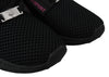 Black Polyester Runner Becky Sneakers Shoes