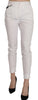 White High Waist Skinny Cropped Trouser Pants