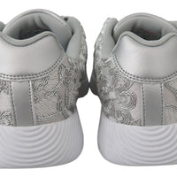 Silver Polyester Runner Joice Sneakers Shoes