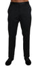 Black Cotton Brocade Formal Trousers Pants